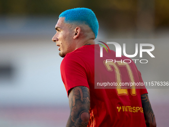 Alessandro Coppola of Birkirkara during the Malta 360 Sports Premier League soccer match between Hibernians and Birkirkara at the National S...