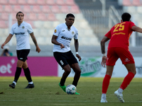 Rodrigo Khevin Fraga of Hibernians is in action during the Malta 360 Sports Premier League soccer match between Hibernians and Birkirkara at...