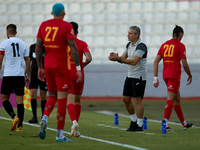 Branko Nisevic, head coach of Hibernians, gestures during the Malta 360 Sports Premier League soccer match between Hibernians and Birkirkara...