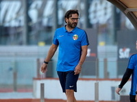 Stefano De Angelis, head coach of Birkirkara, gestures during the Malta 360 Sports Premier League soccer match between Hibernians and Birkir...