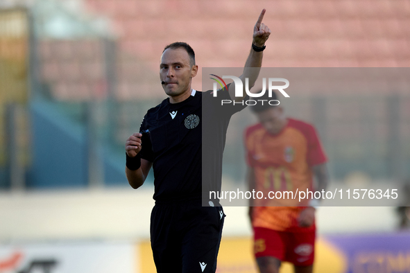 Malta FA appoints match referee Slobodan Petrovic, who gestures during the Malta 360 Sports Premier League soccer match between Hibernians a...