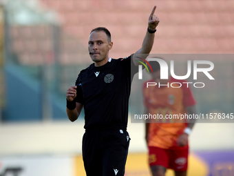 Malta FA appoints match referee Slobodan Petrovic, who gestures during the Malta 360 Sports Premier League soccer match between Hibernians a...