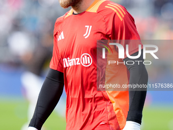 Michele Di Gregorio of Juventus FC looks on during the Serie A Enilive match between Empoli FC and Juventus FC at Stadio Carlo Castellani on...