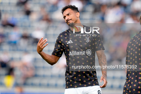 Danilo of Juventus FC gestures during the Serie A Enilive match between Empoli FC and Juventus FC at Stadio Carlo Castellani on September 14...