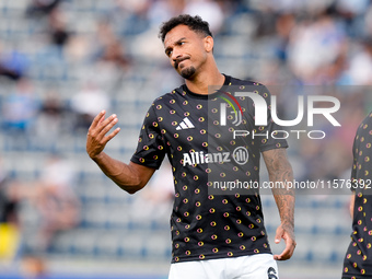 Danilo of Juventus FC gestures during the Serie A Enilive match between Empoli FC and Juventus FC at Stadio Carlo Castellani on September 14...