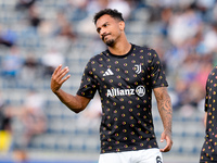 Danilo of Juventus FC gestures during the Serie A Enilive match between Empoli FC and Juventus FC at Stadio Carlo Castellani on September 14...