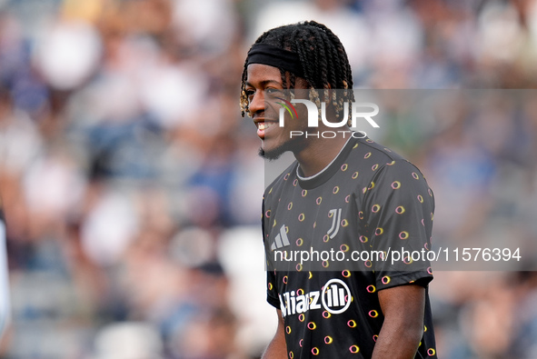 Samuel Mbangula of Juventus FC looks on during the Serie A Enilive match between Empoli FC and Juventus FC at Stadio Carlo Castellani on Sep...