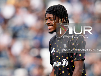 Samuel Mbangula of Juventus FC looks on during the Serie A Enilive match between Empoli FC and Juventus FC at Stadio Carlo Castellani on Sep...