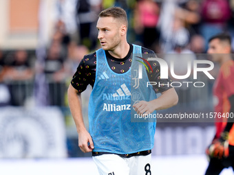 Teun Koopmeiners of Juventus FC looks on during the Serie A Enilive match between Empoli FC and Juventus FC at Stadio Carlo Castellani on Se...