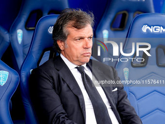 Cristiano Giuntoli sport director of Juventus FC looks on during the Serie A Enilive match between Empoli FC and Juventus FC at Stadio Carlo...