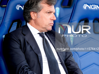 Cristiano Giuntoli sport director of Juventus FC looks on during the Serie A Enilive match between Empoli FC and Juventus FC at Stadio Carlo...