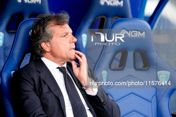 Cristiano Giuntoli sport director of Juventus FC looks on during the Serie A Enilive match between Empoli FC and Juventus FC at Stadio Carlo...