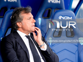 Cristiano Giuntoli sport director of Juventus FC looks on during the Serie A Enilive match between Empoli FC and Juventus FC at Stadio Carlo...