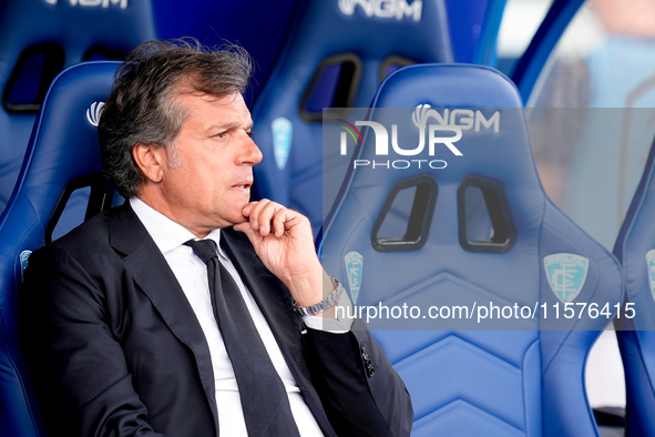 Cristiano Giuntoli sport director of Juventus FC looks on during the Serie A Enilive match between Empoli FC and Juventus FC at Stadio Carlo...