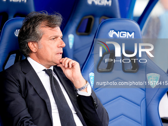 Cristiano Giuntoli sport director of Juventus FC looks on during the Serie A Enilive match between Empoli FC and Juventus FC at Stadio Carlo...