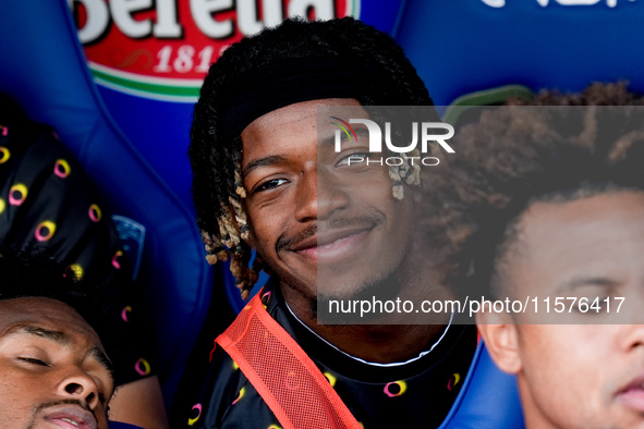 Samuel Mbangula of Juventus FC looks on during the Serie A Enilive match between Empoli FC and Juventus FC at Stadio Carlo Castellani on Sep...