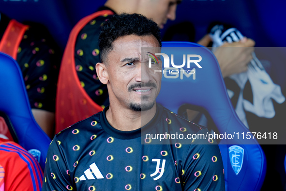 Danilo of Juventus FC looks on during the Serie A Enilive match between Empoli FC and Juventus FC at Stadio Carlo Castellani on September 14...