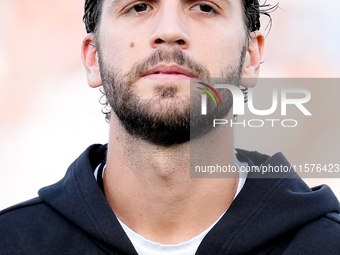 Manuel Locatelli of Juventus FC looks on during the Serie A Enilive match between Empoli FC and Juventus FC at Stadio Carlo Castellani on Se...