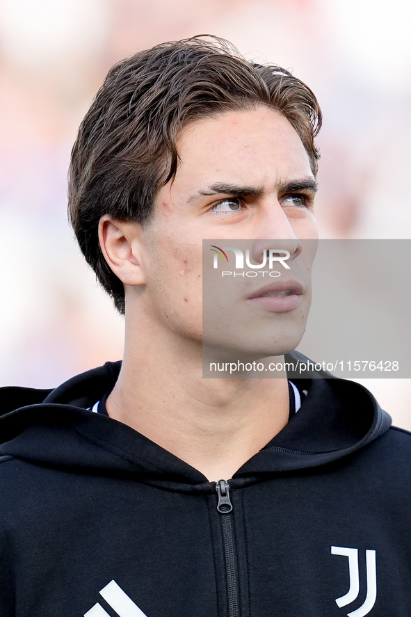 Kenan Yildiz of Juventus FC looks on during the Serie A Enilive match between Empoli FC and Juventus FC at Stadio Carlo Castellani on Septem...