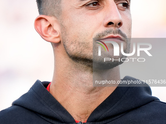 Mattia Perin of Juventus FC looks on during the Serie A Enilive match between Empoli FC and Juventus FC at Stadio Carlo Castellani on Septem...