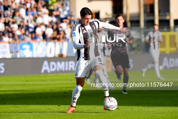 Dusan Vlahovic of Juventus FC during the Serie A Enilive match between Empoli FC and Juventus FC at Stadio Carlo Castellani on September 14,...