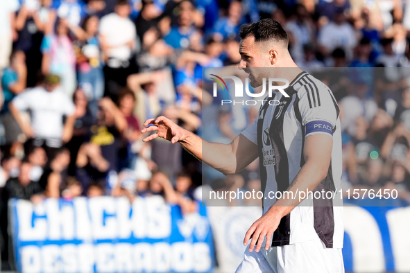 Federico Gatti of Juventus FC looks on during the Serie A Enilive match between Empoli FC and Juventus FC at Stadio Carlo Castellani on Sept...