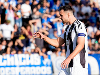 Federico Gatti of Juventus FC looks on during the Serie A Enilive match between Empoli FC and Juventus FC at Stadio Carlo Castellani on Sept...