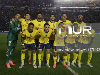 Team America poses before the 17th round match of the Torneo de Apertura as part of the Liga MX between Chivas de Guadalajara and America at...