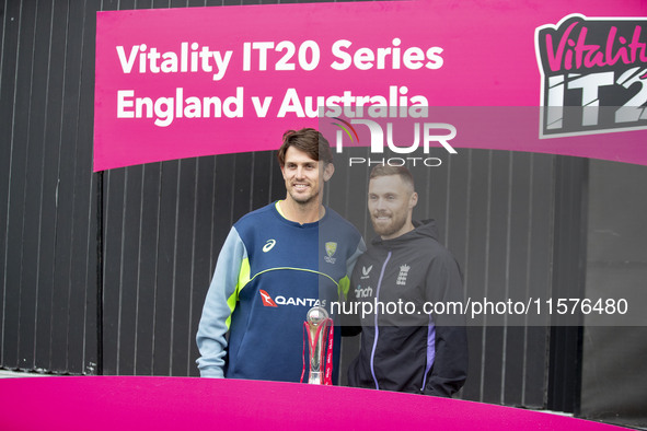 Match presentation during the third Vitality T20 International between England and Australia at Emirates Old Trafford in Manchester, England...