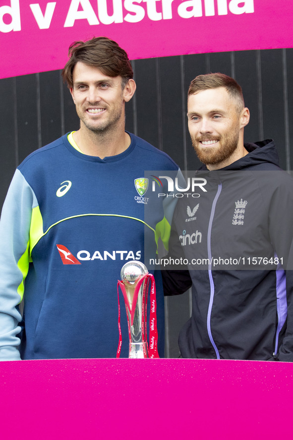 Match presentation during the third Vitality T20 International between England and Australia at Emirates Old Trafford in Manchester, England...