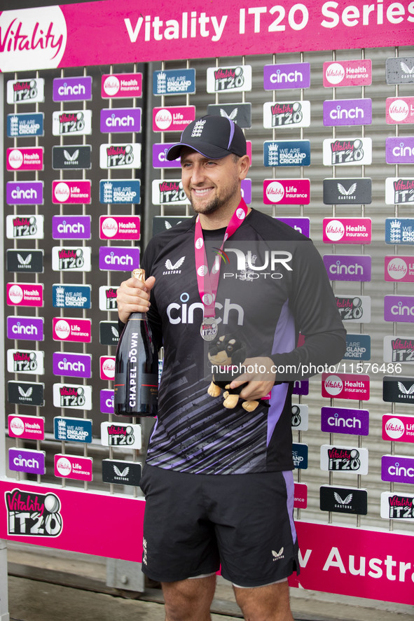 Match presentation during the third Vitality T20 International between England and Australia at Emirates Old Trafford in Manchester, England...