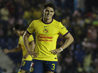 Israel Reyes Romero #3 of America during the 17th round match of the Torneo de Apertura as part of the Liga MX between Chivas de Guadalajara...