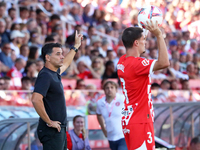 Michel coaches during the match between Girona FC and FC Barcelona, corresponding to week 5 of LaLiga EA Sports, at the Montilivi Stadium in...