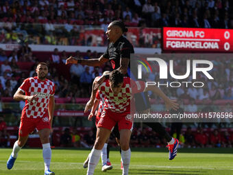 Raphinha of FC Barcelona during the La Liga EA SPORTS match against Girona in Barcelona, Spain, on September 15, 2024 (