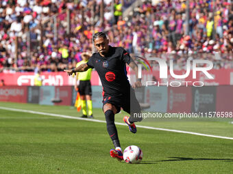 Raphinha of FC Barcelona during the La Liga EA SPORTS match against Girona in Barcelona, Spain, on September 15, 2024 (