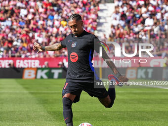 Raphinha of FC Barcelona during the La Liga EA SPORTS match against Girona in Barcelona, Spain, on September 15, 2024 (