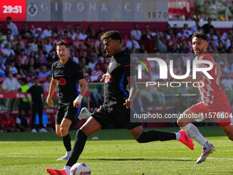 Lamine Yamal of FC Barcelona during the La Liga EA SPORTS match against Girona in Barcelona, Spain, on September 15, 2024 (