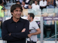 Antonio Conte coaches Napoli SSC during the Serie A TIM match between Cagliari Calcio and Napoli SSC in Italy, on September 15, 2024. (