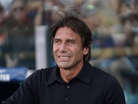 Antonio Conte coaches Napoli SSC during the Serie A TIM match between Cagliari Calcio and Napoli SSC in Italy, on September 15, 2024. (