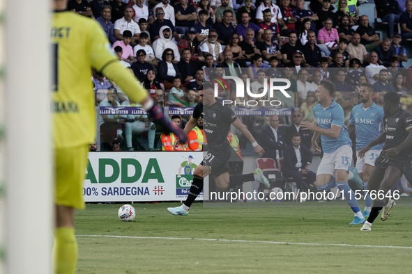 Roberto Piccoli (#91 Cagliari Calcio) during the Serie A TIM match between Cagliari Calcio and Napoli SSC in Italy on September 15, 2024 