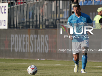 Pasquale Mazzocchi (Napoli SSC) during the Serie A TIM match between Cagliari Calcio and Napoli SSC in Italy, on September 15, 2024 (