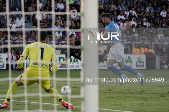 Roberto Piccoli (#91 Cagliari Calcio) during the Serie A TIM match between Cagliari Calcio and Napoli SSC in Italy on September 15, 2024 