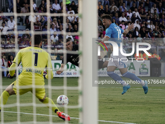 Roberto Piccoli (#91 Cagliari Calcio) during the Serie A TIM match between Cagliari Calcio and Napoli SSC in Italy on September 15, 2024 (