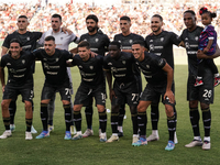 The Cagliari team during the Serie A TIM match between Cagliari Calcio and Napoli SSC in Italy on September 15, 2024 (