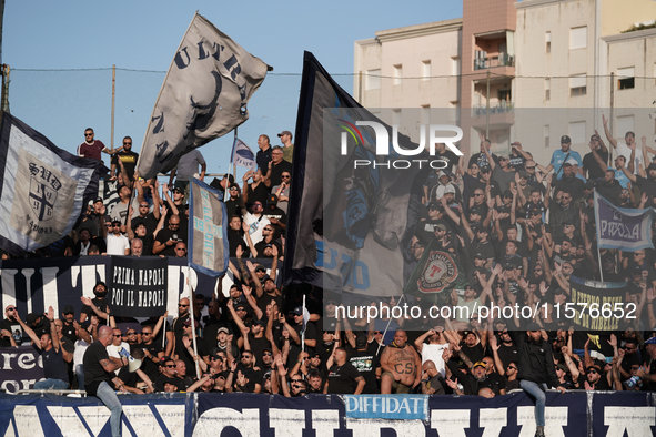 A Napoli supporter during the Serie A TIM match between Cagliari Calcio and Napoli SSC in Italy on September 15, 2024 