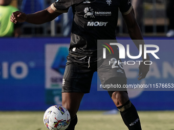 Yerry Mina (#26 Cagliari Calcio) during the Serie A TIM match between Cagliari Calcio and Napoli SSC in Italy, on September 15, 2024 (