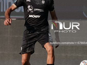 Tommaso Augello (#27 Cagliari Calcio) during the Serie A TIM match between Cagliari Calcio and Napoli SSC in Italy, on September 15, 2024 (