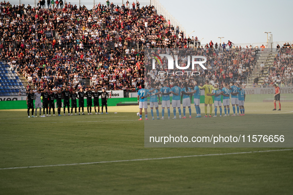 Cagliari Team and Napoli Team during the Serie A TIM match between Cagliari Calcio and Napoli SSC in Italy on September 15, 2024 