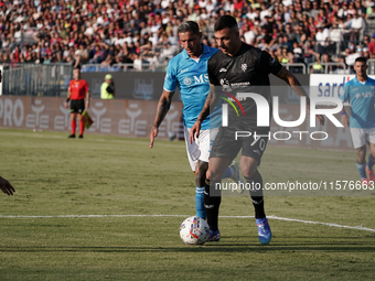 Gianluca Gaetano (#70 Cagliari Calcio) during the Serie A TIM match between Cagliari Calcio and Napoli SSC in Italy, on September 15, 2024 (