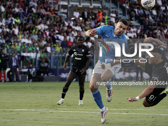 Roberto Piccoli (#91 Cagliari Calcio) during the Serie A TIM match between Cagliari Calcio and Napoli SSC in Italy on September 15, 2024 (